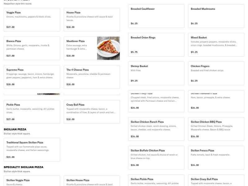 Caruso's of Schaefferstown Menu