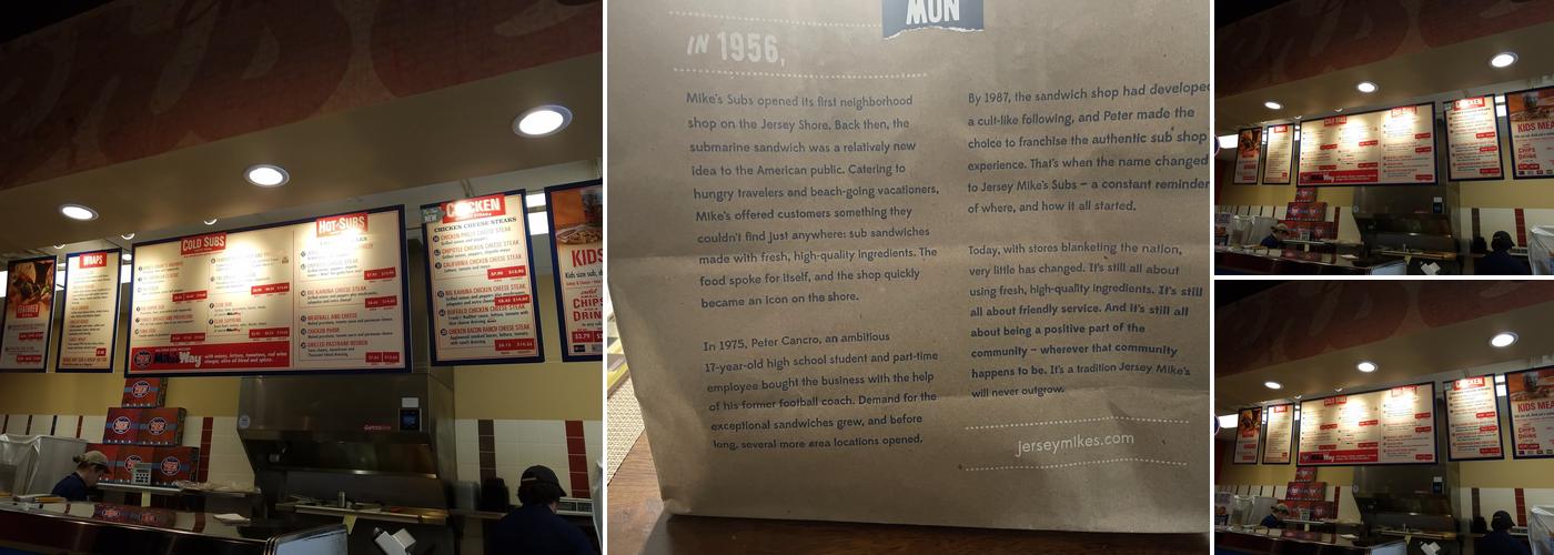 Jersey Mike's Subs Menu