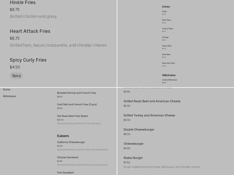 Gubba's Menu