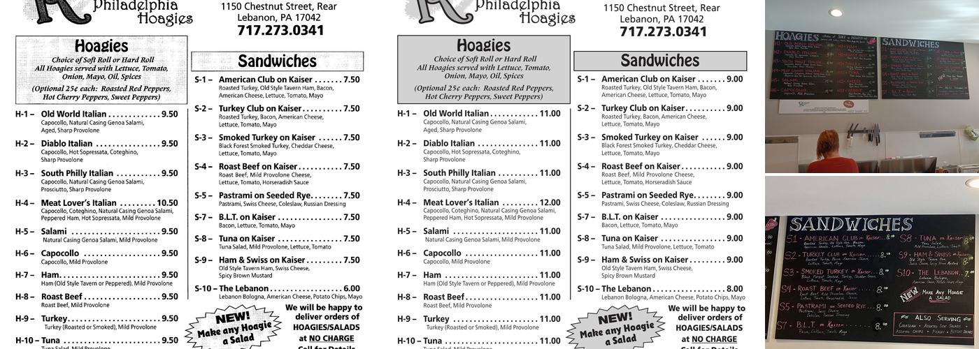 Rocco's Philadelphia Hoagies Menu