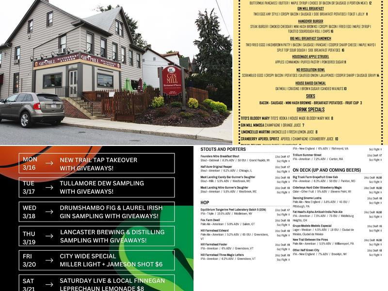Gin Mill Menu