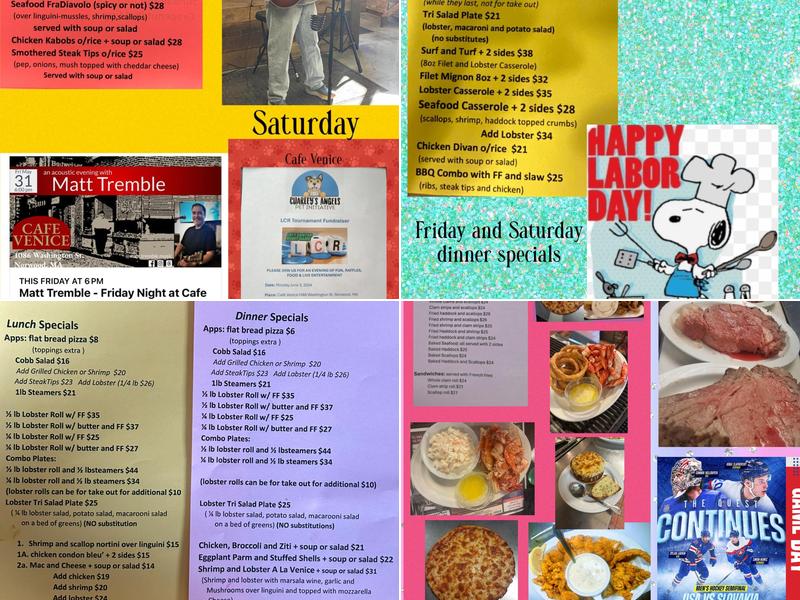 Cafe Venice Menu