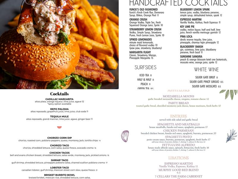 Funck's Restaurant Menu