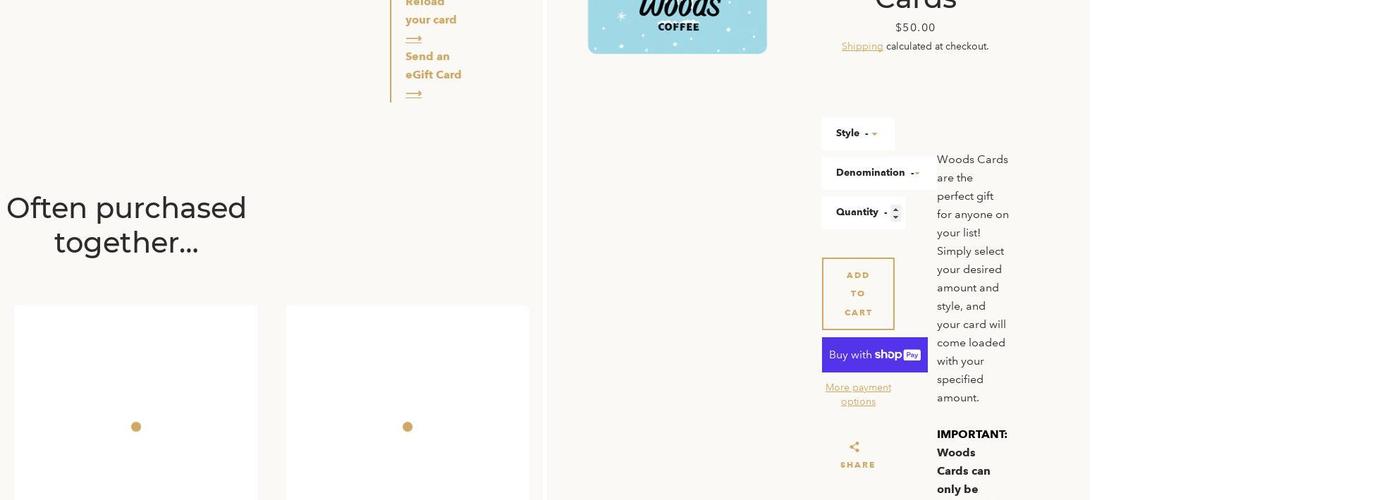 Woods Coffee Menu