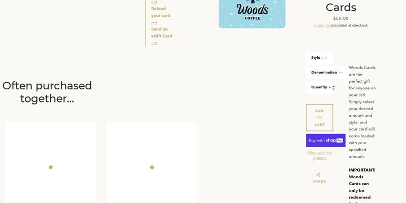 Woods Coffee Menu