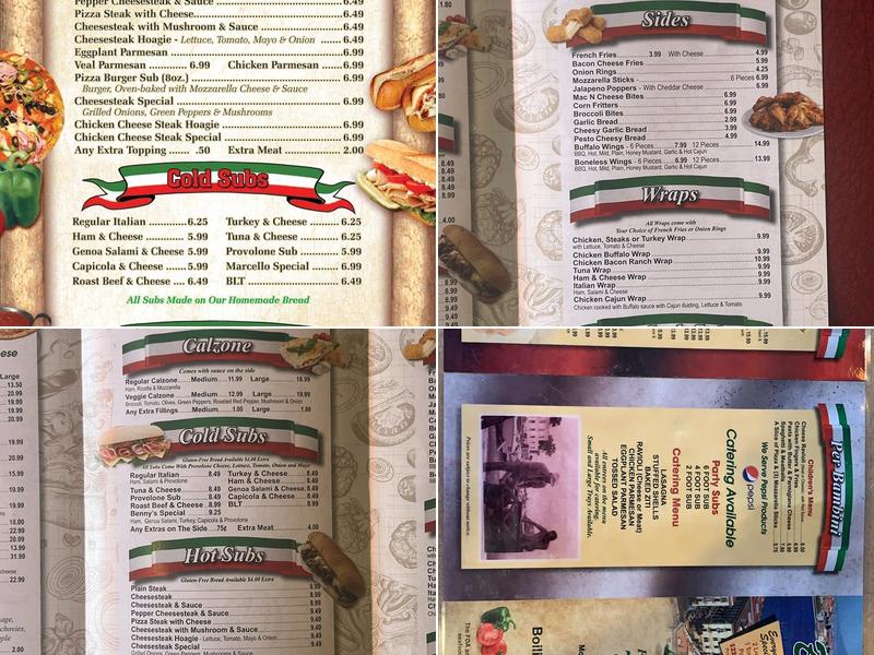 Benny's Italian Eatery Menu