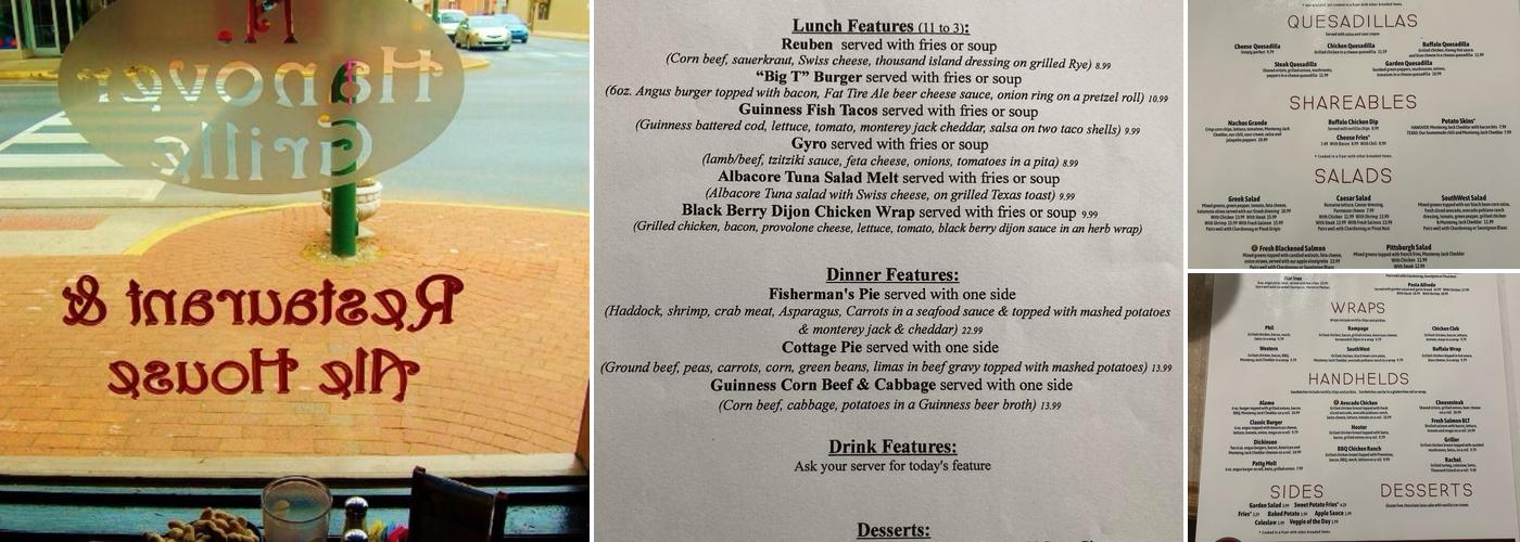 North Hanover Grille Menu