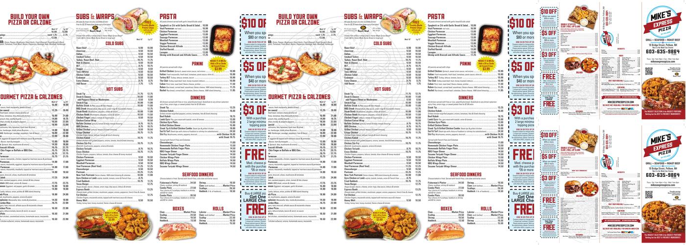 Mike's Express Pizza Menu