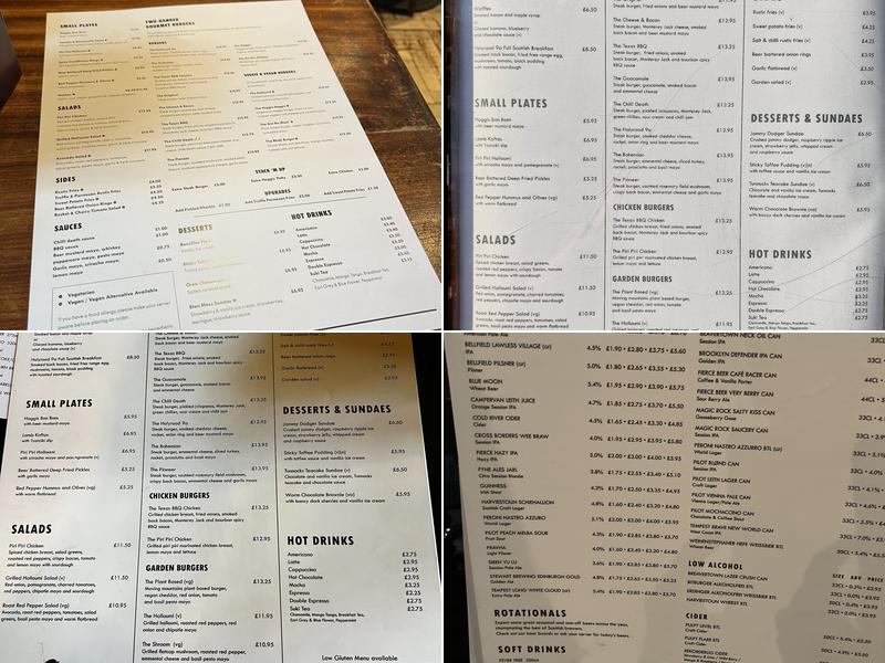 The Holyrood 9A Menu