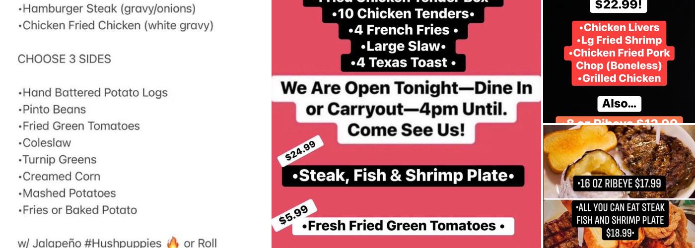 Longhorn Fish & Steakhouse Menu