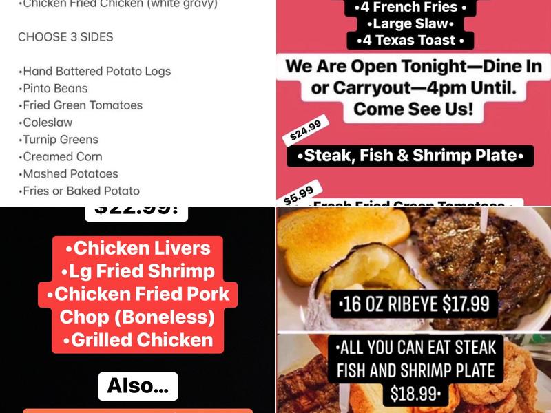 Longhorn Fish & Steakhouse Menu