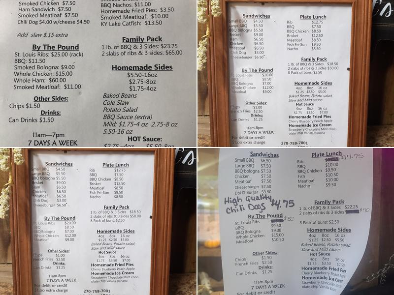 Pitstop BBQ Menu