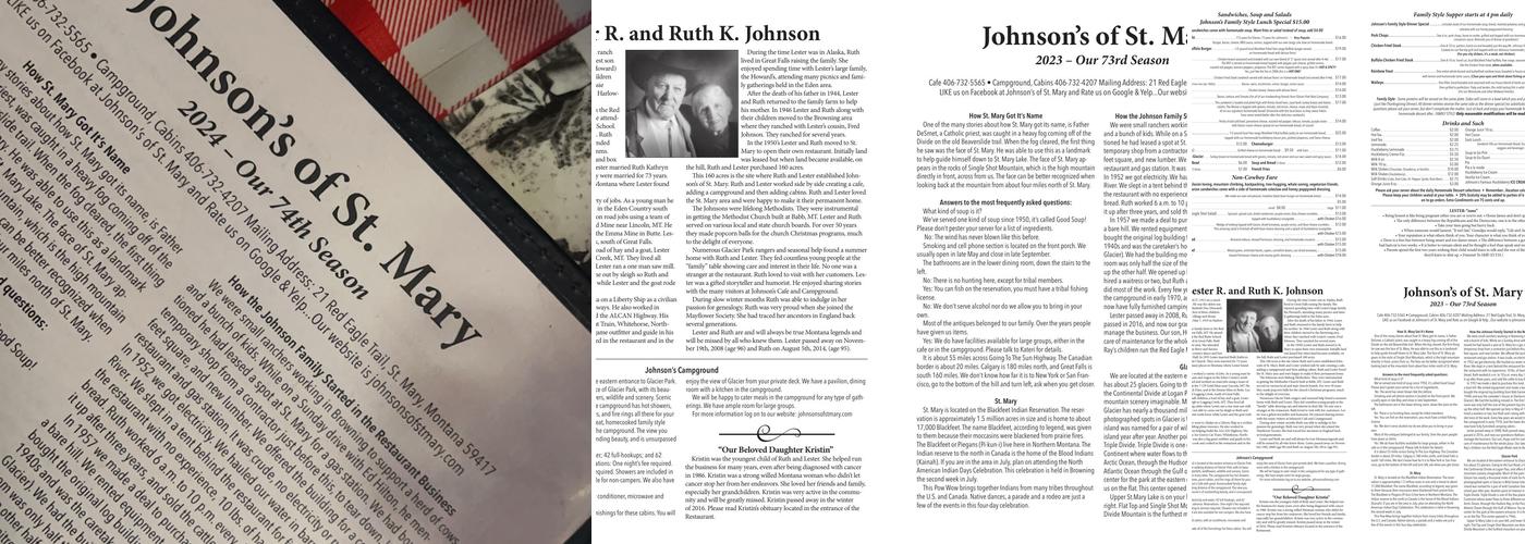 Johnson's of St. Mary Menu