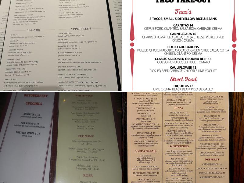 Back Bay Social Menu