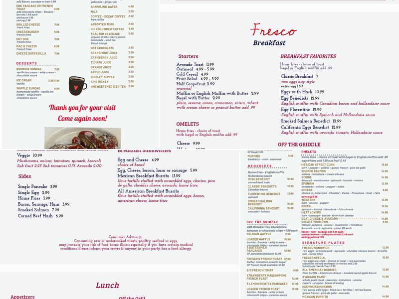 Fresco Menu