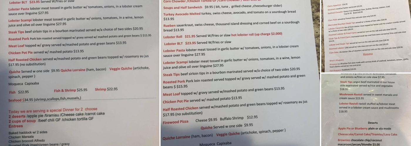 Blue Lobster Grille Menu