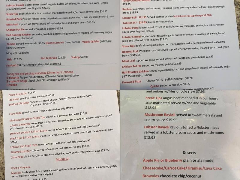 Blue Lobster Grille Menu