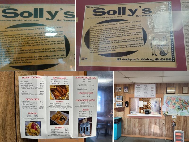 Sollys Hot Tamales Menu