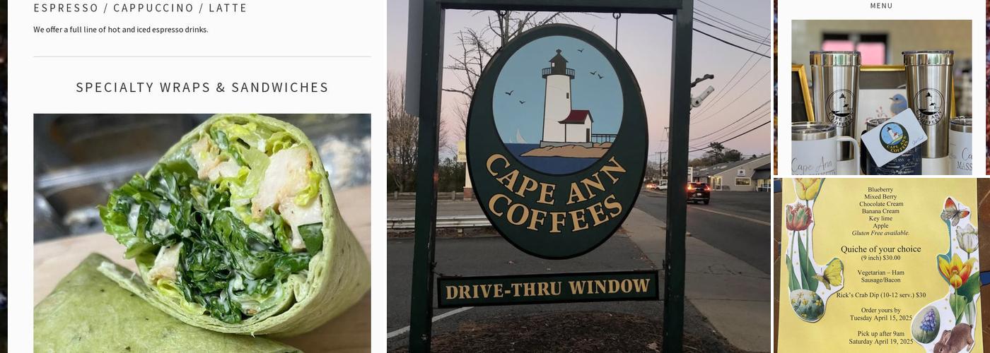Cape Ann Coffees Menu