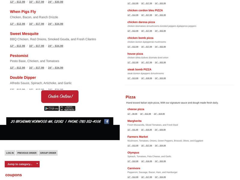 Crushed peppers Menu