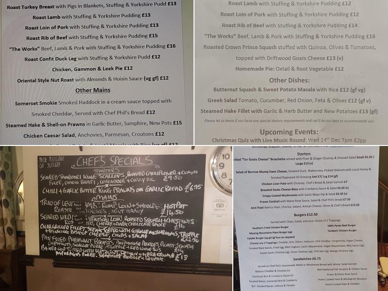 King Alfred Inn Menu