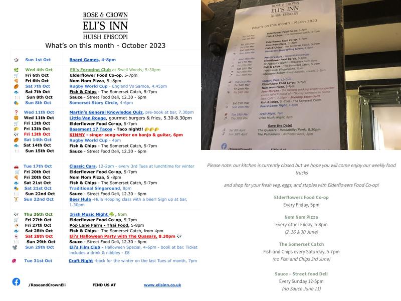 The Rose & Crown Inn (Eli’s) Menu