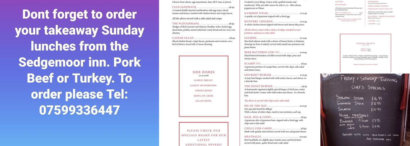 The Sedgemoor Inn Menu