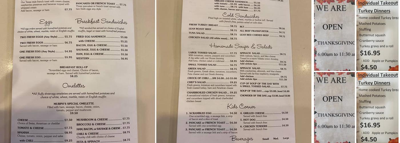 Murph's Place Menu