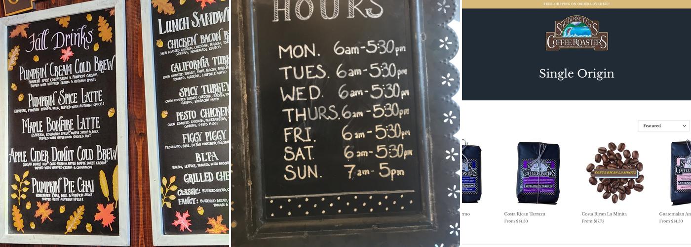 Shelburne Falls Coffee Roasters Menu