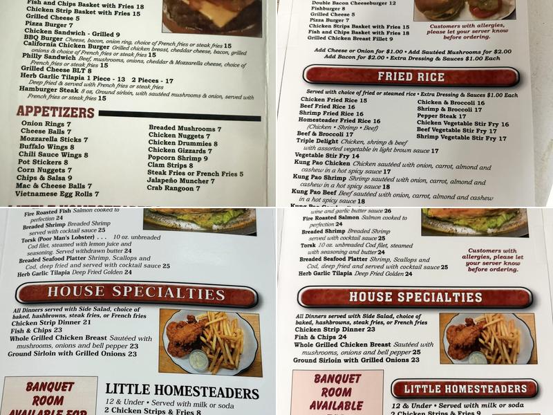 Homesteader Menu