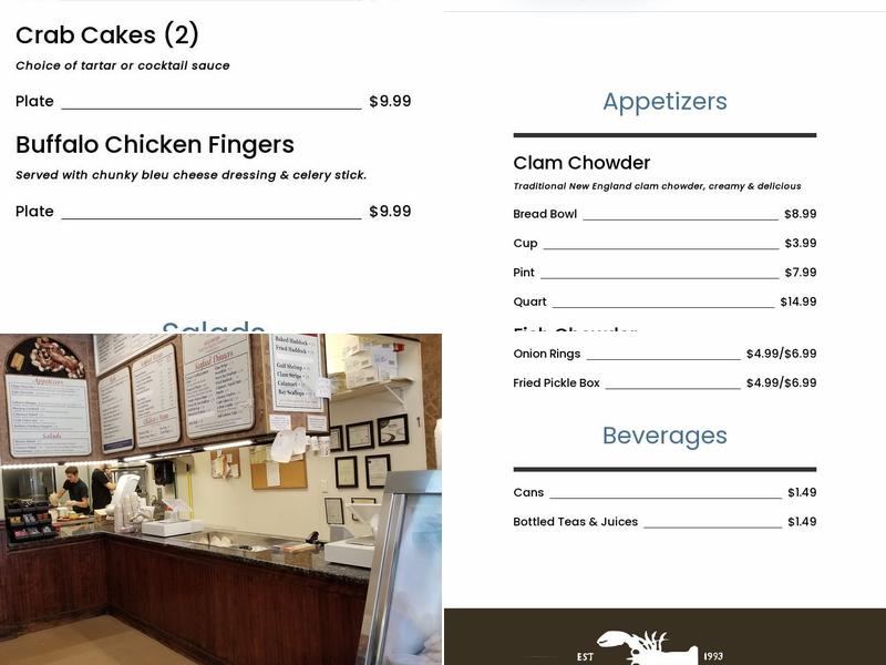 Lobster Tail Seafoods Menu