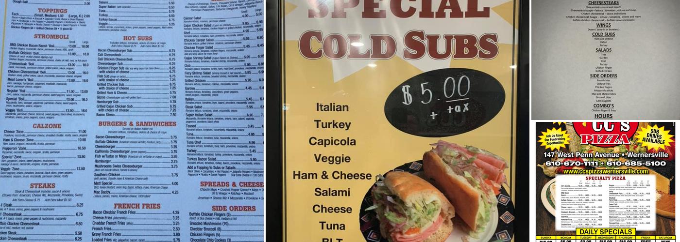CC'S PIZZA Menu