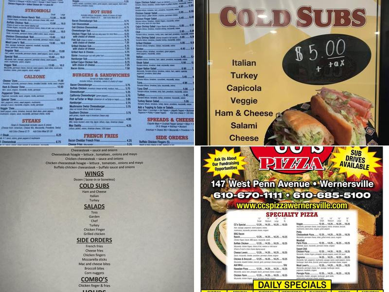 CC'S PIZZA Menu