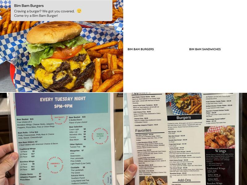 Bim Bam Burgers & Wings OXFORD Menu