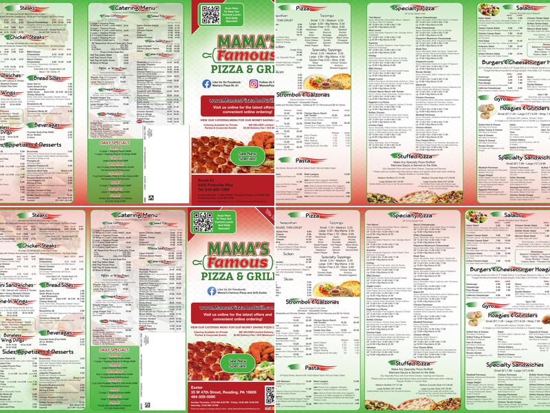 Mama's Pizza and Grill Kenhorst Plaza Menu