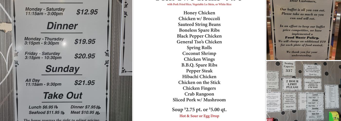 Sky Buffet Menu