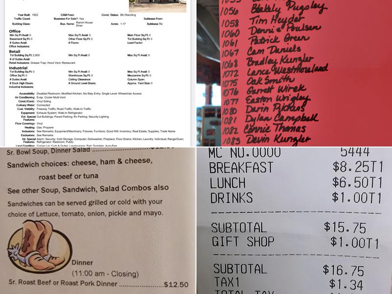 Ranch House Diner Menu