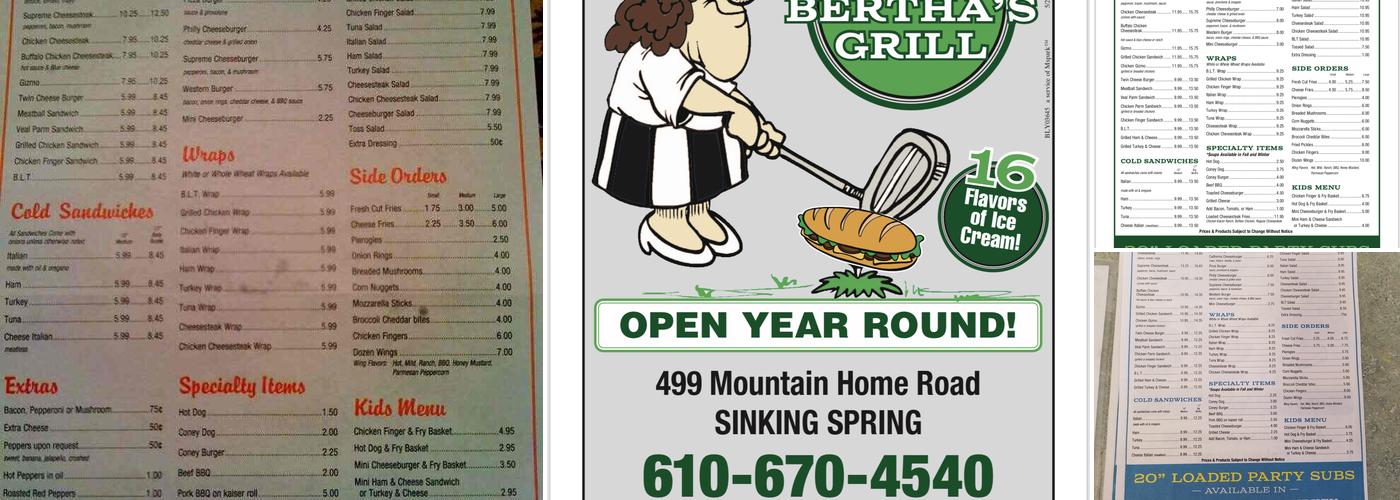 Big Bertha's Grill Menu