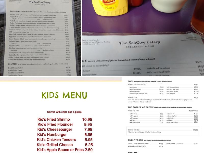 SeaCow Eatery Menu