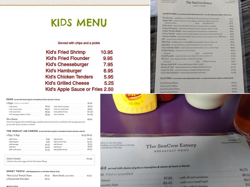 SeaCow Eatery Menu