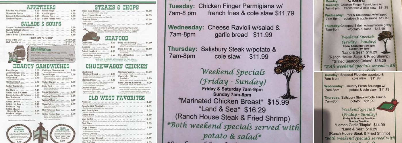 Circle S Ranch House Menu