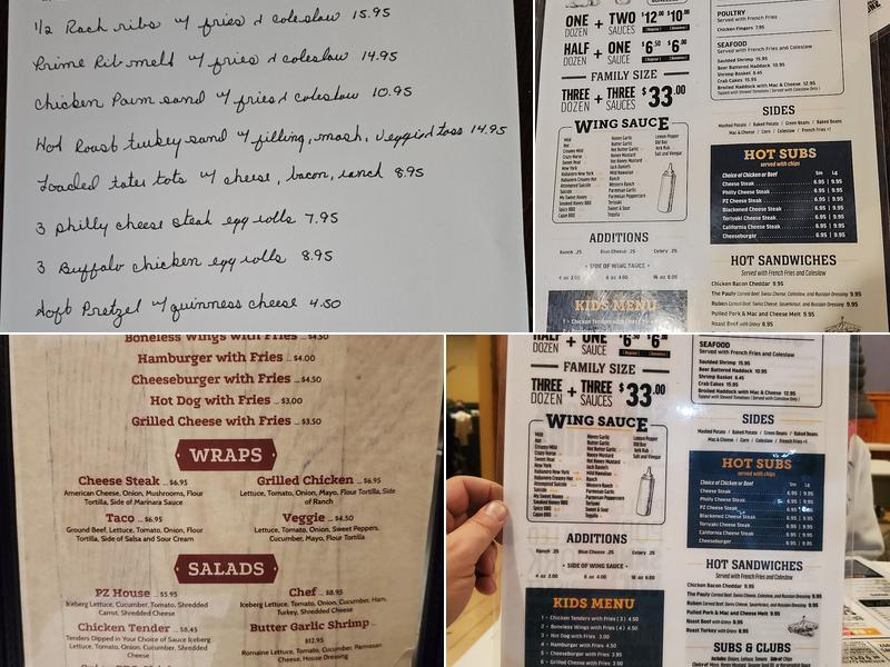 Pottsville Zone Menu