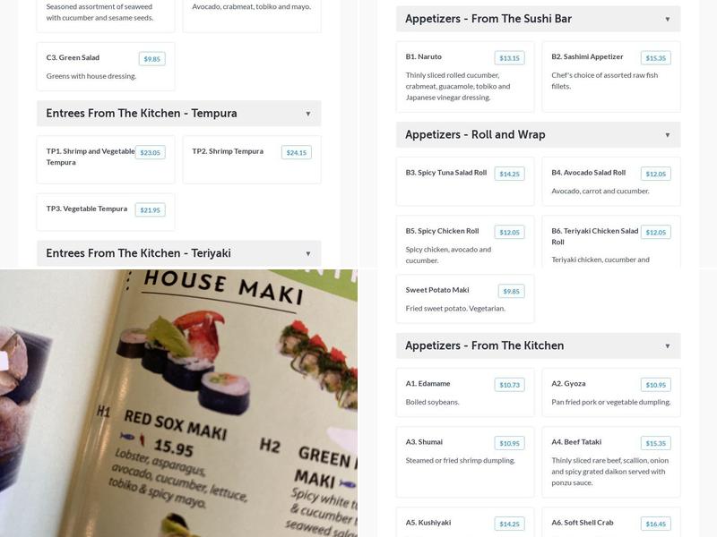 Ichiro Sushi Menu