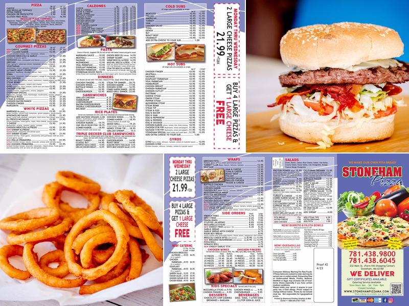 Stoneham Pizza Menu