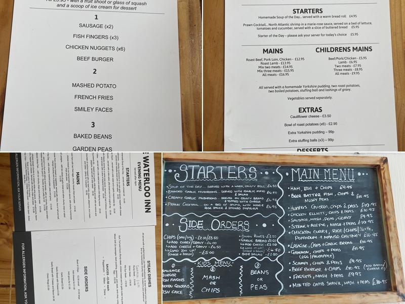 Waterloo Inn Menu