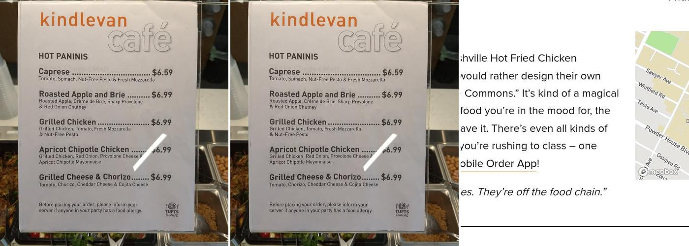 Kindlevan Cafe Menu