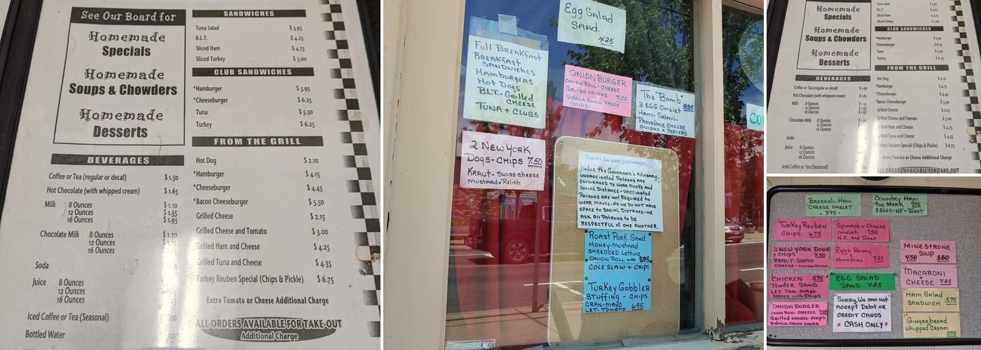 Ernie's Lunch LLC Menu