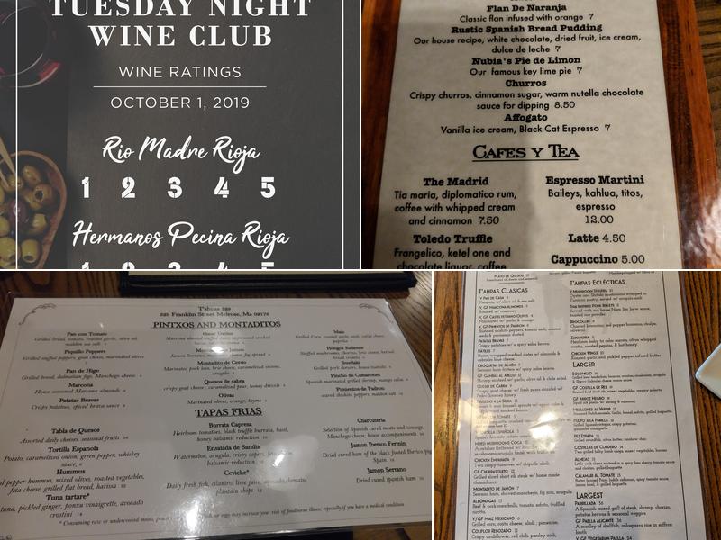 T'ahpas 529 Restaurant Menu