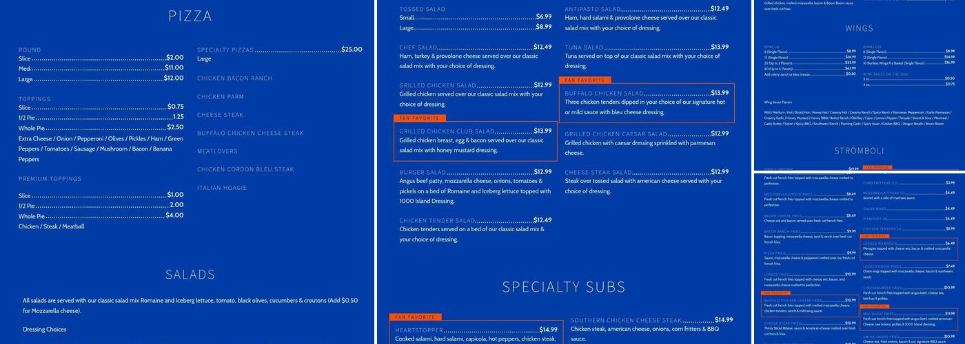 Dino's Wings & Things Menu