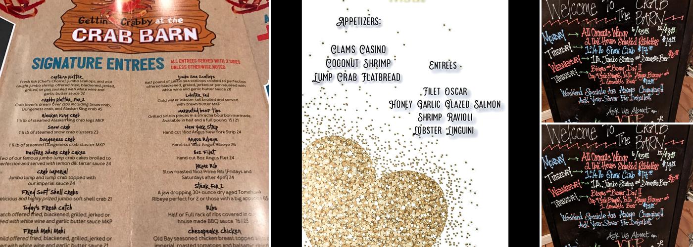 Crab Barn Menu